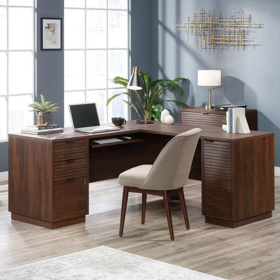 Elstree Mohogany L-Shaped Desk